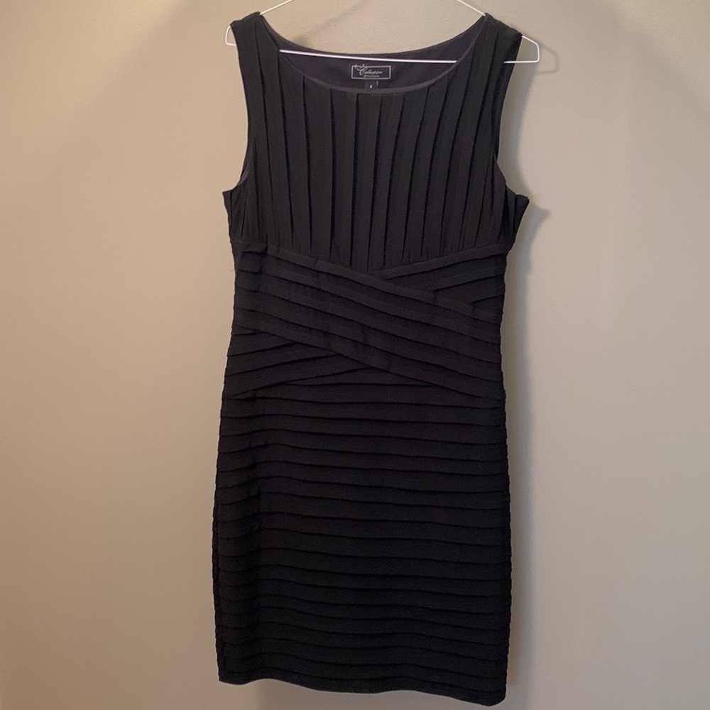 Cute Little Black Cocktail Dress with Criss Cross Front.